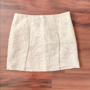 Cream embroidered skirt